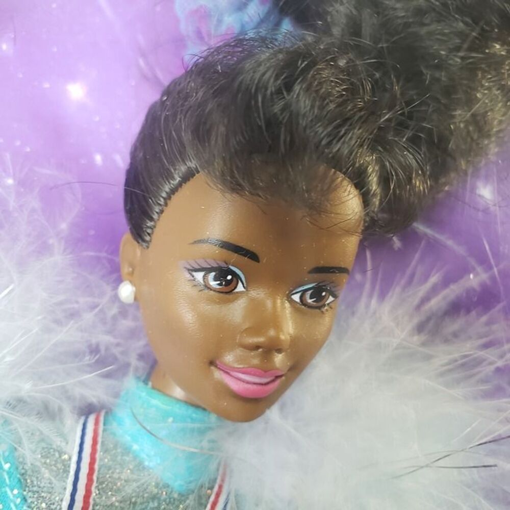 Vintage 90s Olympic USA Skater African American Brown Barbie Doll New Old Stock